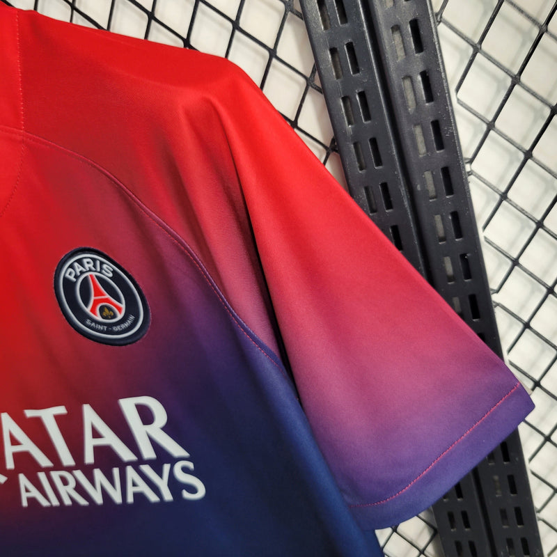 Camisa PSG Treino Vermelha e Azul 23/24