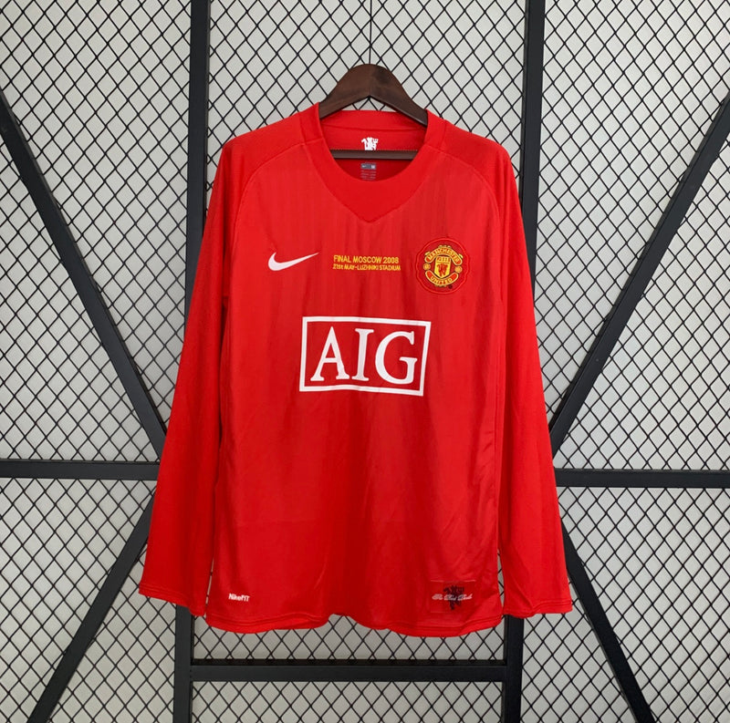 Camisa Manchester United manga longa 07/08 Retrô